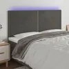 Image de vidaXL Tête de lit à LED Gris foncé 200x5x118/128 cm Velours