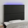 Image de vidaXL Tête de lit à LED Noir 90x5x118/128 cm Similicuir 3122362