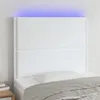 Image de vidaXL Tête de lit à LED Blanc 100x5x118/128 cm Similicuir3122369