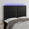 Image de vidaXL Tête de lit à LED Noir 144x5x118/128 cm Similicuir3122374