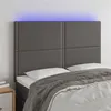 Image de vidaXL Tête de lit à LED Gris 144x5x118/128 cm Similicuir