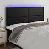 Image de vidaXL Tête de lit à LED Noir 200x5x118/128 cm Similicuir