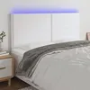 Image de vidaXL Tête de lit à LED Blanc 200x5x118/128 cm Similicuir