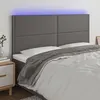 Image de vidaXL Tête de lit à LED Gris 200x5x118/128 cm Similicuir