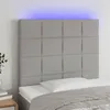 Image de vidaXL Tête de lit à LED Gris clair 80x5x118/128 cm Tissu