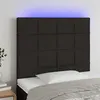 Image de vidaXL Tête de lit à LED Noir 80x5x118/128 cm Tissu
