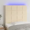 Image de vidaXL Tête de lit à LED Crème 80x5x118/128 cm Tissu