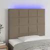 Image de vidaXL Tête de lit à LED Taupe 100x5x118/128 cm Tissu