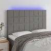 Image de vidaXL Tête de lit à LED Gris foncé 144x5x118/128 cm Tissu