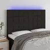 Image de vidaXL Tête de lit à LED Noir 144x5x118/128 cm Tissu