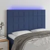 Image de vidaXL Tête de lit à LED Bleu 144x5x118/128 cm Tissu