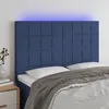 Image de vidaXL TÃªte de lit Ã  LED Bleu 144x5x118/128 cm Tissu