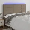 Image de vidaXL Tête de lit à LED Taupe 160x5x118/128 cm Tissu