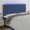 Image de vidaXL Tête de lit à LED Bleu 160x5x118/128 cm Tissu