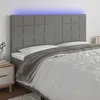Image de vidaXL Vidaxl Tête De Lit À Led Gris Foncé 180x5x118/128 Cm Tissu