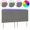 Image de TÃªte de lit LED en tissu gris foncÃ© 200x5x118/128 cm, bande dÃ©coupable par USB