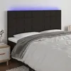 Image de vidaXL Tête de lit à LED Noir 200x5x118/128 cm Tissu