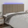 Image de vidaXL Tête de lit à LED Taupe 200x5x118/128 cm Tissu