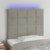 Image de vidaXL Tête de lit à LED Gris clair 100x5x118/128 cm Velours3122466