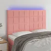 Image de vidaXL Tête de lit à LED Rose 144x5x118/128 cm Velours