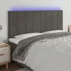 Image de vidaXL Tête de lit à LED Gris foncé 180x5x118/128 cm Velours