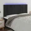 Image de vidaXL Tête de lit à LED Noir 180x5x118/128 cm Velours