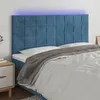 Image de vidaXL Tête de lit à LED Bleu foncé 180x5x118/128 cm Velours