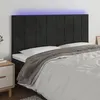 Image de vidaXL Tête de lit à LED Noir 200x5x118/128 cm Velours