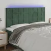 Image de vidaXL TÃªte de lit Ã  LED Vert foncÃ© 200x5x118/128 cm Velours