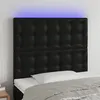 Image de vidaXL Tête de lit à LED Noir 80x5x118/128 cm Similicuir