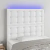 Image de vidaXL Tête de lit à LED Blanc 90x5x118/128 cm Similicuir