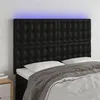 Image de vidaXL Tête de lit à LED Noir 144x5x118/128 cm Similicuir3122514