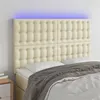 Image de vidaXL Tête de lit à LED Crème 144x5x118/128 cm Similicuir