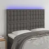 Image de vidaXL Tête de lit à LED Gris 144x5x118/128 cm Similicuir