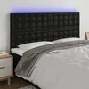 Image de vidaXL Tête de lit à LED Noir 180x5x118/128 cm Similicuir