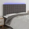 Image de vidaXL Tête de lit à LED Gris 180x5x118/128 cm Similicuir