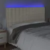 Image de vidaXL Tête de lit à LED Crème 200x5x118/128 cm Similicuir