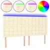 Image de vidaXL TÃªte de lit Ã  LED CrÃ¨me 200x5x118/128 cm Similicuir