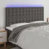 Image de vidaXL Tête de lit à LED Gris 200x5x118/128 cm Similicuir