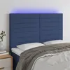 Image de vidaXL Tête de lit à LED Bleu 144x5x118/128 cm Tissu