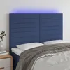 Image de vidaXL TÃªte de lit Ã  LED Bleu 144x5x118/128 cm Tissu