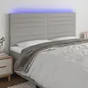 Image de vidaXL Tête de lit à LED Gris clair 180x5x118/128 cm Tissu