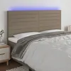 Image de vidaXL Tête de lit à LED Taupe 180x5x118/128 cm Tissu
