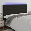 Image de vidaXL Tête de lit à LED Noir 200x5x118/128 cm Tissu