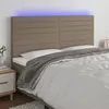 Image de vidaXL Tête de lit à LED Taupe 200x5x118/128 cm Tissu