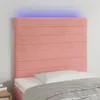 Image de vidaXL Tête de lit à LED Rose 90x5x118/128 cm Velours