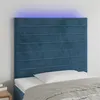 Image de vidaXL Tête de lit à LED Bleu foncé 100x5x118/128 cm Velours3122610