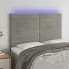 Image de vidaXL Tête de lit à LED Gris clair 144x5x118/128 cm Velours3122612
