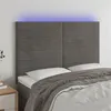 Image de vidaXL Tête de lit à LED Gris foncé 144x5x118/128 cm Velours