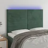 Image de vidaXL Tête de lit à LED Vert foncé 144x5x118/128 cm Velours